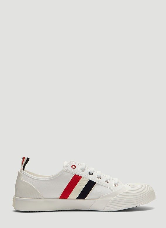 Low-Top Canvas Sneakers in White