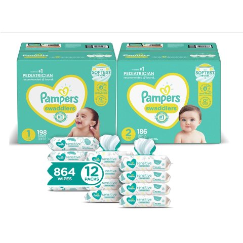 $25 OffPampers Baby Diapers and Wipes Starter Kit (2 Month Supply)