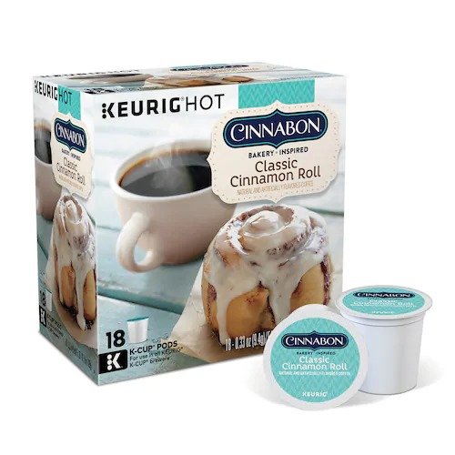 Cinnabon Classic Cinnamon Roll Coffee, Keurig® K-Cup® Pods, Light Roast, 18 Count