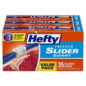 Hefty select trash bags and food storage bags on sale