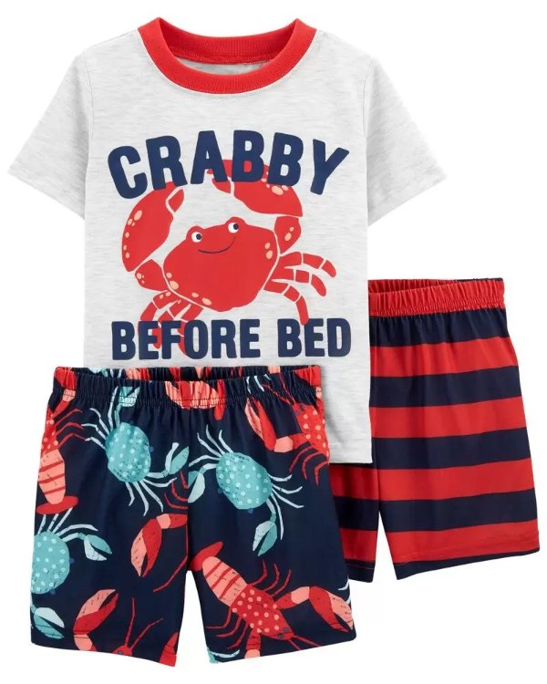 小童螃蟹宽松版睡衣3件套
