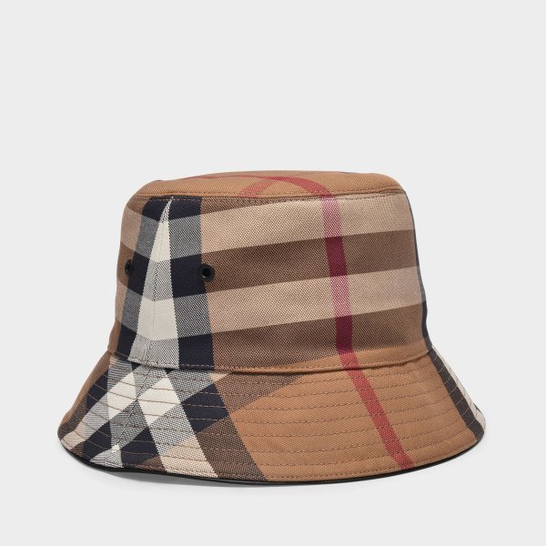 Bucket Hat in Check Cotton