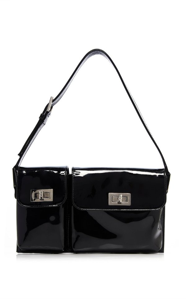 Billy Dual Pouch Patent Leather Shoulder Bag