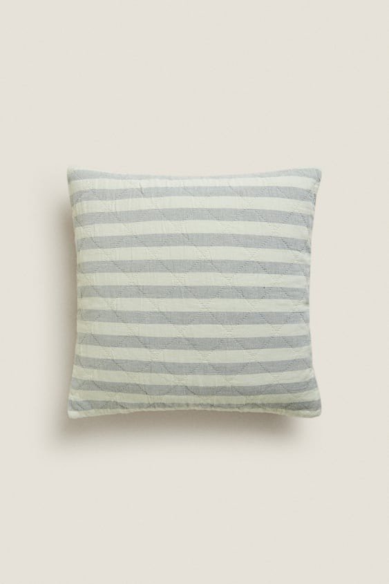 DYED THREAD STRIPED CUSHION COVER