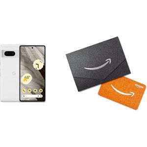 Google Pixel 7 - Unlocked Android 5G Smartphone - 128GB - Snow with $100 Amazon.com Gift Card