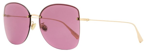 Women's Rimless Sunglasses Stellaire 7F DDBU1 Gold 62mm