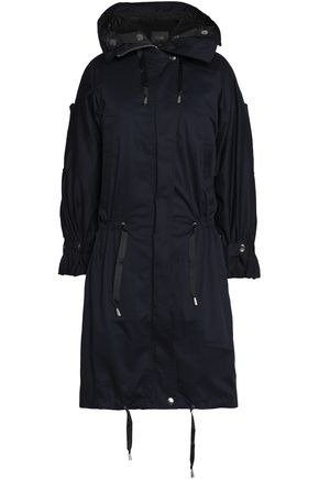 Stretch-cotton gabardine hooded coat