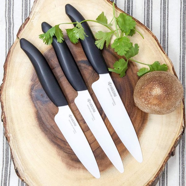 Advanced Ceramic Revolution Series 5-inch Slicing Knife, Black Handle, White Blade