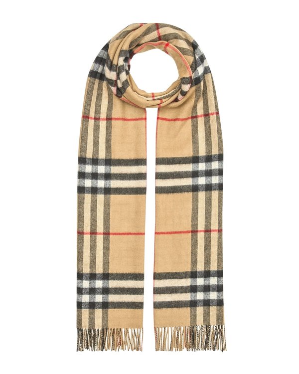 Oversized Giant Check Cashmere Scarf