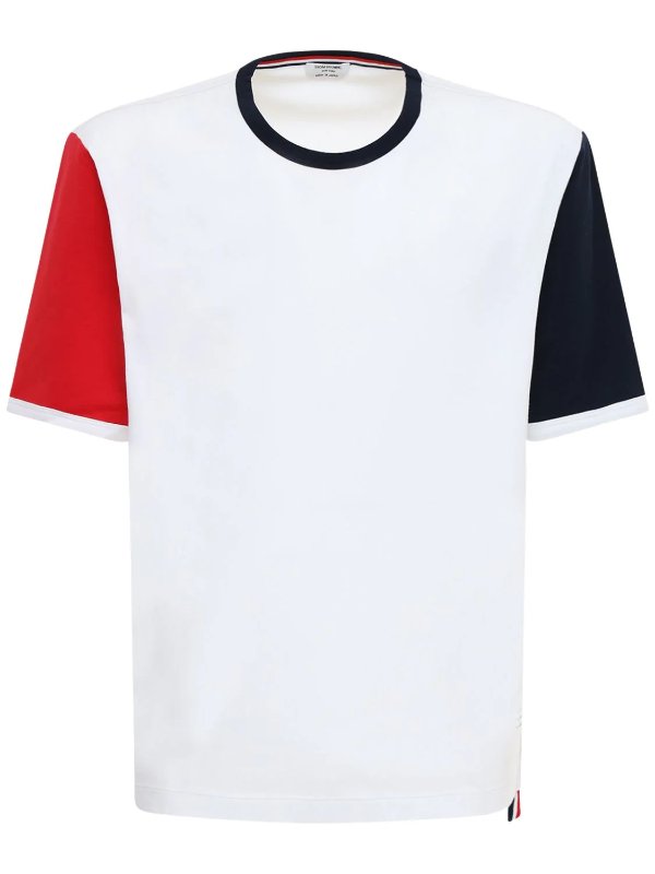 TWO TONE SLEEVES COTTON T-SHIRT
