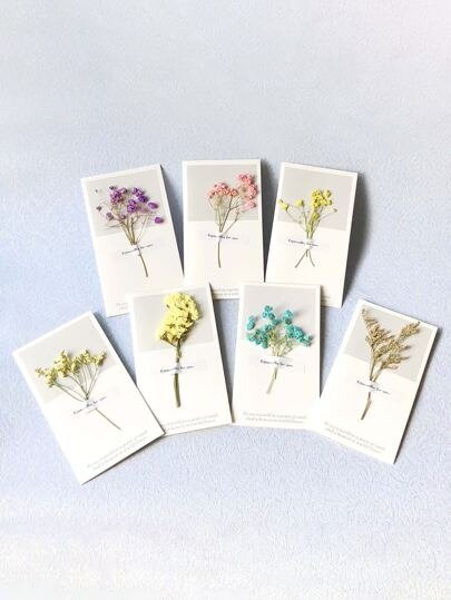 1pc Mother's Day Dried Flower Decor Gift Card