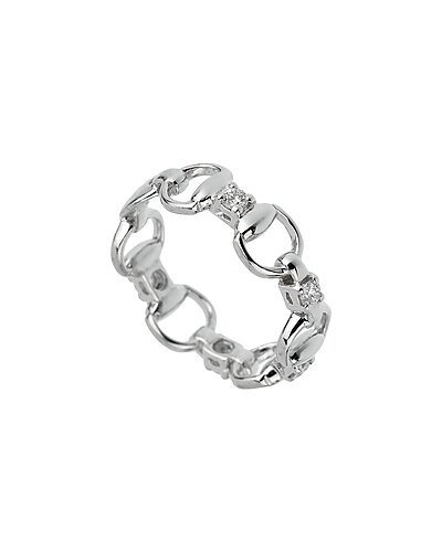 18K 0.15 ct. tw. Diamond Horsebit Ring (Authentic Pre-Owned) / Gilt