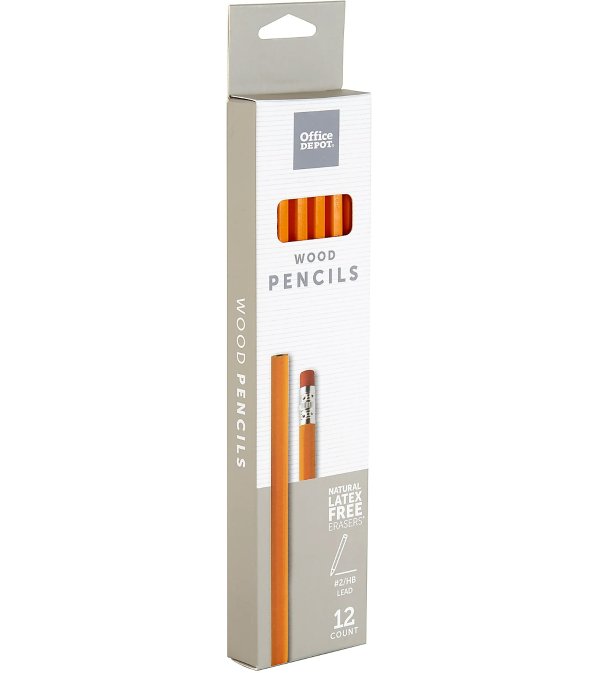 ® Brand Wood Pencils, #2 Lead, Medium, Pack of 12