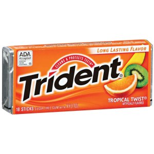 Trident Gum, Tropical Twist, 18-count (Pack of 12)