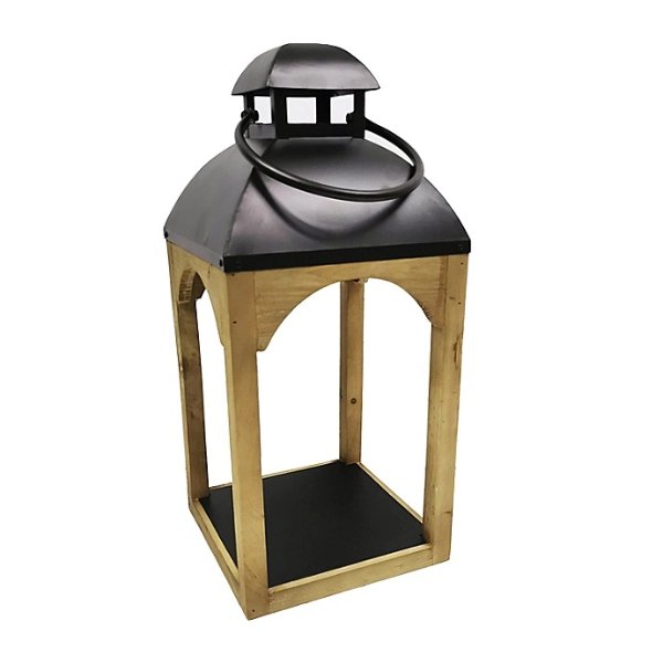 Bee & Willow™ Medium Wooden Outdoor Porch Lantern in Natural | Bed Bath & Beyond