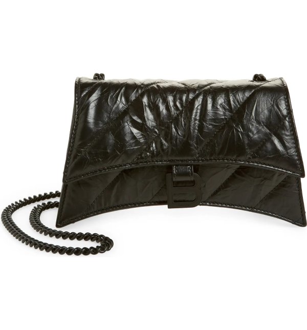 Crush Quilted Crinkle Leather Wallet on a Chain