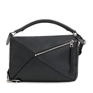 Loewe Large Leather Puzzle Bag, Black @ Bergdorf Goodman
