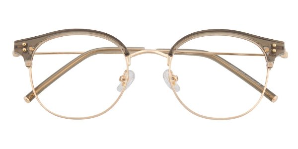 Round Golden/Green Eyeglasses
