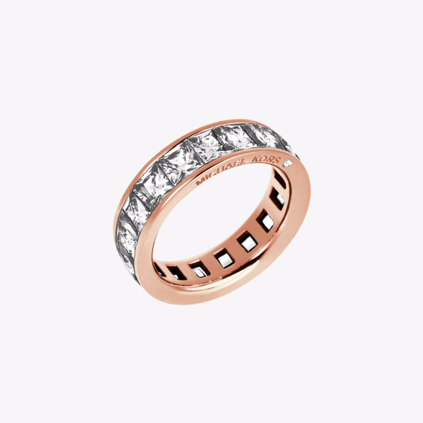 Baguette Crystal Rose Gold-Tone Ring