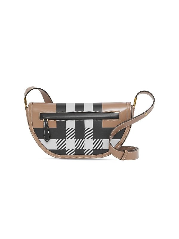 Small Check Leather Olympia Shoulder Bag