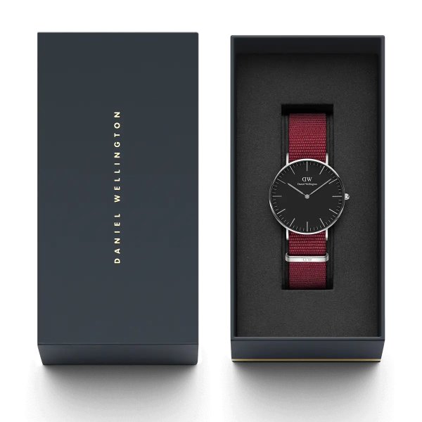 Roselyn - Rose gold womens watch with red NATO strap | DW