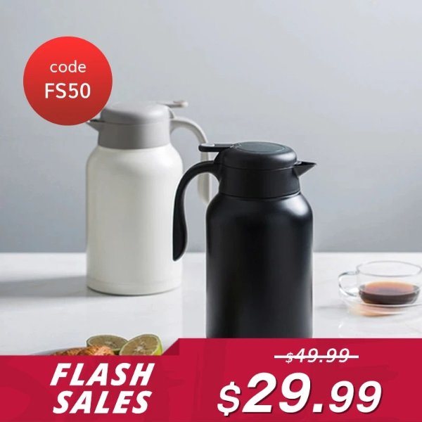 【Flash Sale】Stainless Steel Insulated Thermo Pitcher - 2L (Large Capacity) (Use Code: FS50 for $29.99)