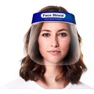 Face Shield 5-Pack, Reusable Transparent Anti-Fog Visor Full Face Safety Cover with Comfort Foam, Adjustable Band to Fit All Sizes