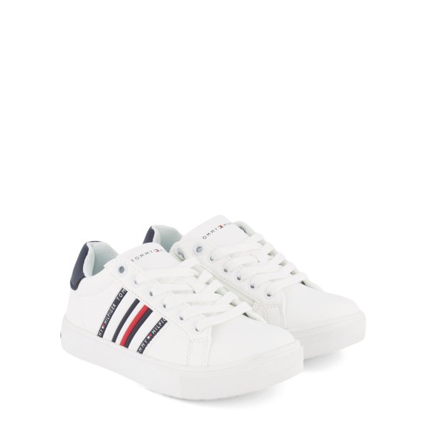 Tommy Hilfiger White Classic Lace Flag Sneaker | AlexandAlexa