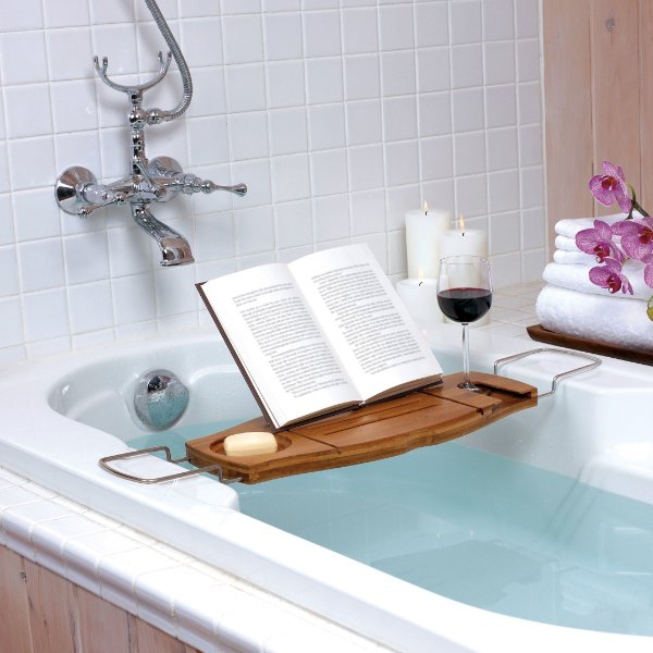 AQUALA 天然木质浴缸托盘 一边沐浴一边喝酒看书