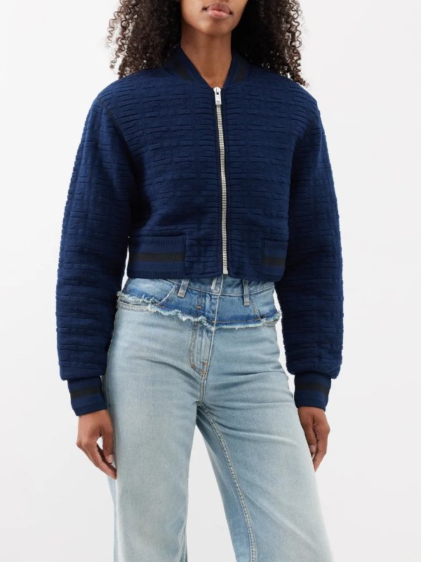 4G-jacquard wool cropped bomber jacket | Givenchy