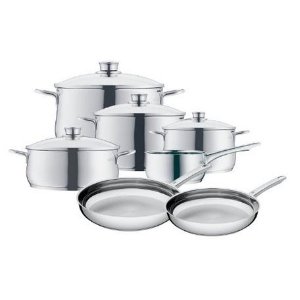 WMF 07 3057 6040 11-Piece Diadem Cookware Set, Silver