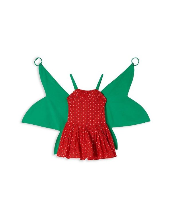 Girls' Strawberry Dress With Detachable Wings - Little Kid