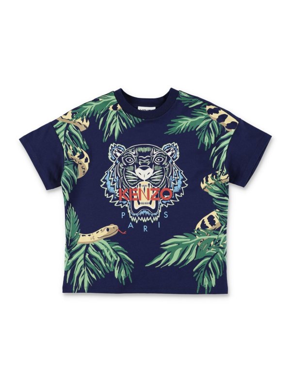 Kids Tiger Jungle Printed Crewneck T-Shirt