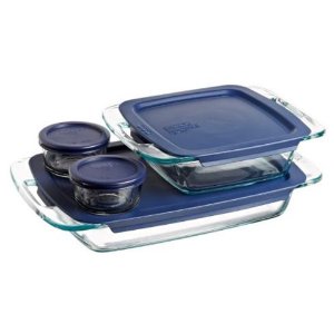 Pyrex Easy Grab 8-Piece Glass Bakeware and Food Storage Set