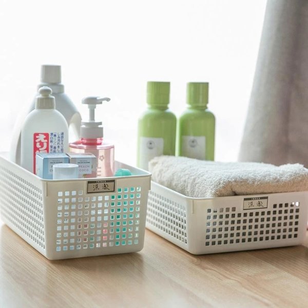 Storage Basket With Label Holders [Made In Japan]