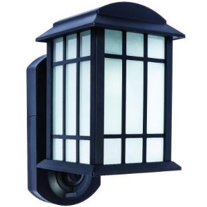 Maximus Smart Security Textured Black Metal and Glass Outdoor Wall Lantern