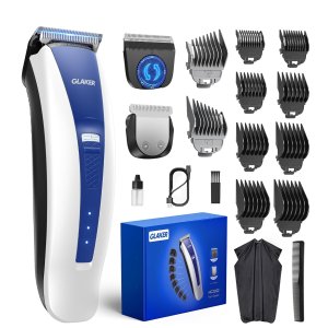 GLAKER Hair Clippers for Men - Cordless 2 in 1 Versatile Hair Trimmer with 10 Guards