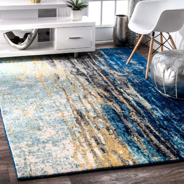 Katharina, Machine Made Area Rug, Blue - Contemporary - Area Rugs - by nuLOOM