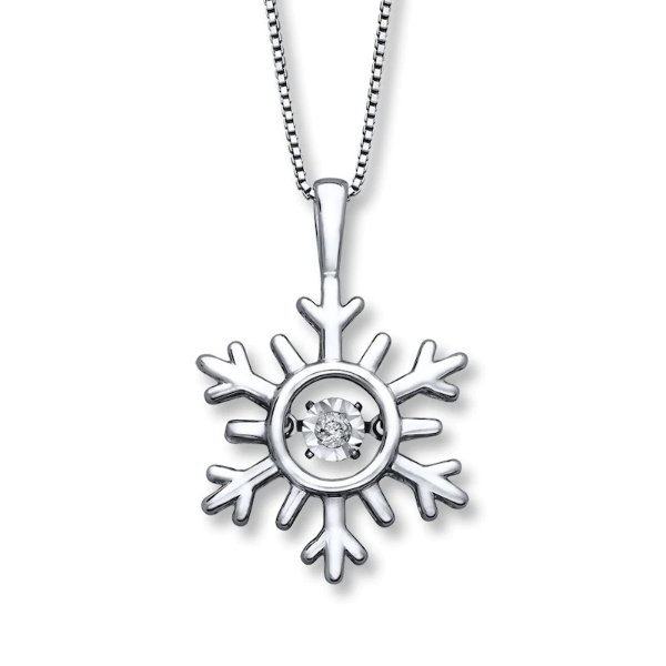 Diamonds in Rhythm Snowflake Necklace Sterling Silver|Kay