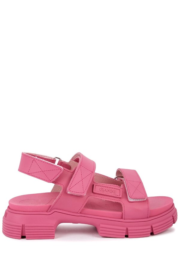 粉色厚底凉鞋