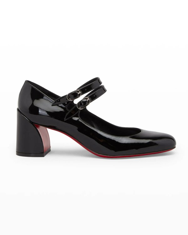 Miss Jane Patent Red Sole Pumps