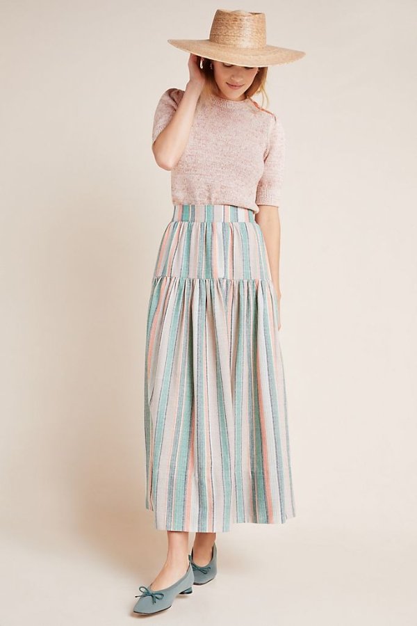 Virginia Striped Maxi Skirt