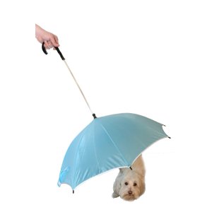 Pet Life Pour-Protection Umbrella with Reflective Lining and Leash Holder