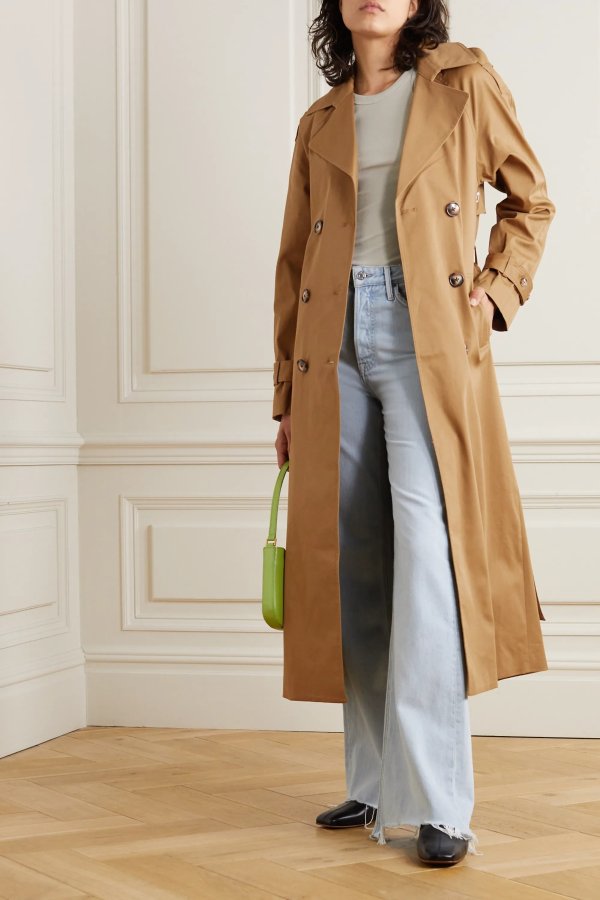 Holland double-breasted cotton-blend trench coat