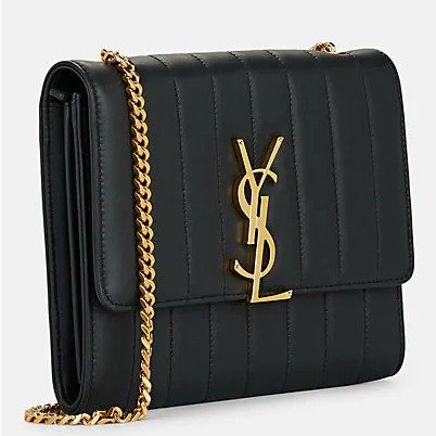 Vicky Monogram Leather Chain Wallet