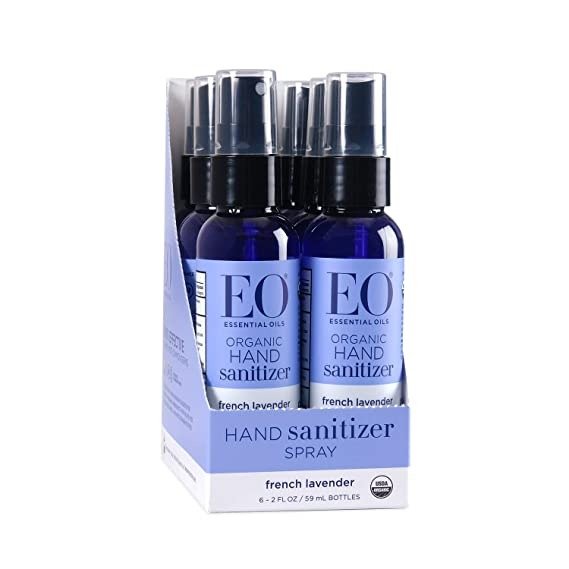 Hand Sanitizer Spray, Organic French Lavender, 2 Ounce (Pack of 6)