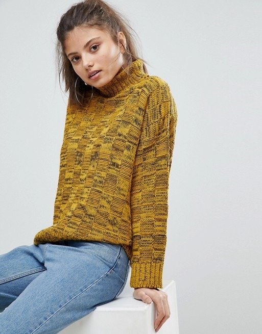 Missguided High Neck Knitted Sweater at asos.com
