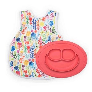 ezpz 婴幼儿一体式餐盘垫+围兜套装 四色可选