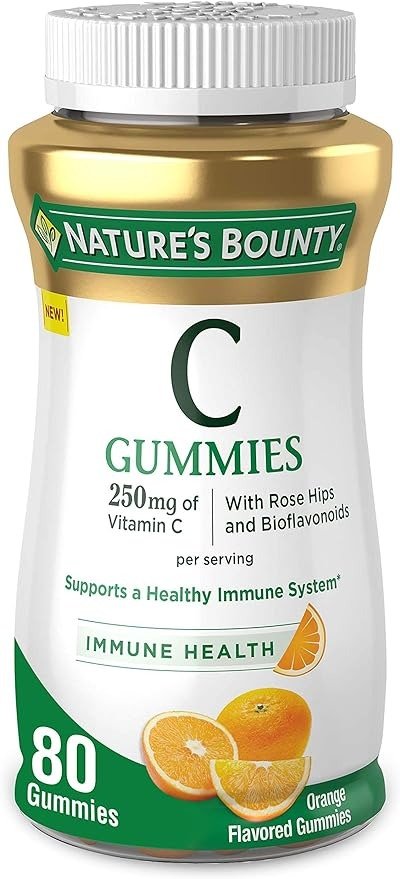 Vitamin C, 80 Gummies, Fruit Flavored Gummy Vitamin Supplements for Adults