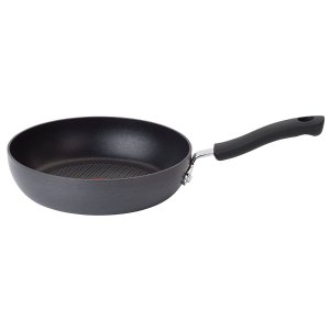 T-fal E91802 Ultimate Hard Anodized Scratch Resistant Titanium Nonstick Thermo-Spot Heat Indicator Anti-Warp Base Dishwasher Safe Oven Safe PFOA Free Saute / Fry Pan Cookware, 8-Inch, Gray